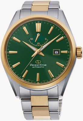 Orient Star Simple Date Mechanical (42mm) Green Dial / Two-Tone Stainless Steel RE-AU0405E00B