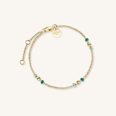 Rosefield Jewellery Ladies Emerald Dotted Bracelet Gold JBEDG-J720