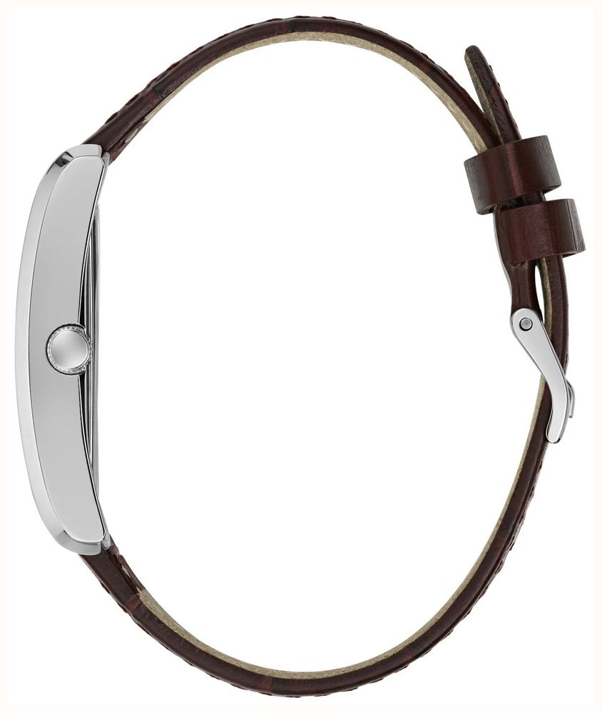 Guess Hugh White Sunray Dial Brown Leather Strap GW1152G1 - alternative Ansicht 2