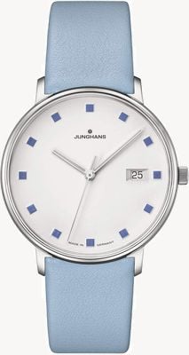 Junghans Formulaire dame | bracelet en cuir bleu | cadran argenté 47/4055.00