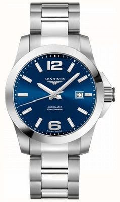 LONGINES Conquest automatique (41 mm) cadran bleu soleil / bracelet en acier inoxydable L37774996