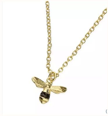 James Moore CME Silver Gold Plated Black Cz Bee Necklace H3215/Y