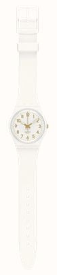 Swatch Bishop blanc (34 mm) cadran blanc / bracelet en silicone blanc SO28W106-S14