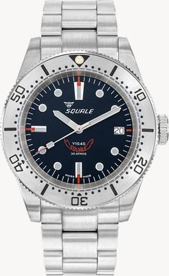 Squale 1545 Steel Black (40mm) Black Dial / Stainless Steel Bracelet Watch 1545SSBK.AC