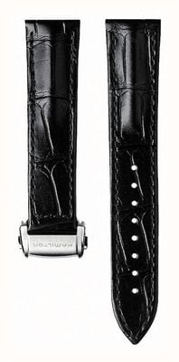Hamilton Straps Black Calf Leather 20mm Strap Only Folding Clasp- Jazzmaster H690324116