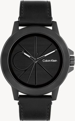 Calvin Klein CK Reset (42mm) Black Dial / Black Leather Strap 25200525