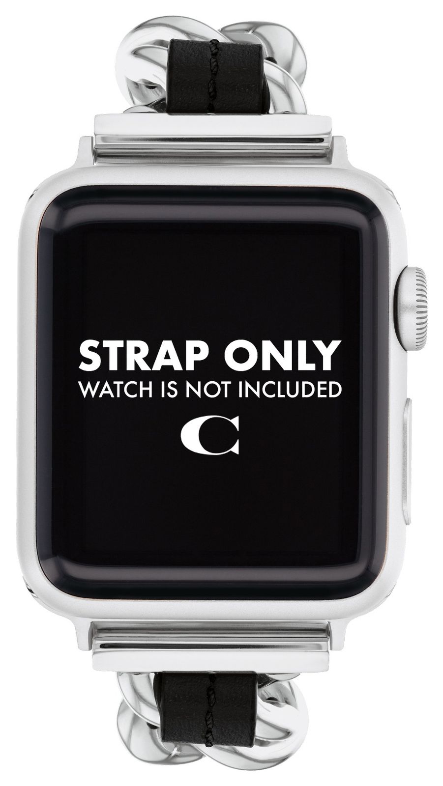 Coach Bracelet Apple Watch (38/40/41mm) cuir noir chaine montre