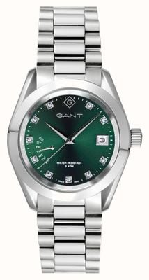 GANT Castine-Kristall (35 mm), grünes Zifferblatt / Edelstahl G176003