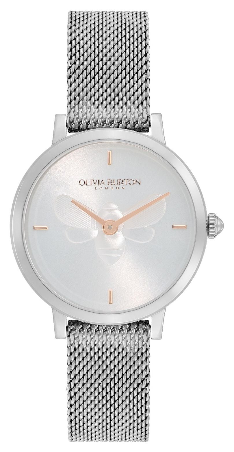 Olivia Burton Signature abeille ultra fine | cadran argent montre