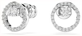 ピアス SWAROVSKI Constella rhodium stud earrings 5692262 Constella stud earrings, Round cut, White, Rhodium plated
