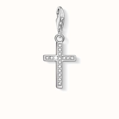 Thomas Sabo Cross Charm White 925 Sterling Silver/ Zirconia 0049-051-14