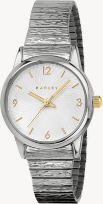 Radley Quarzuhr mit drei Zeigern (27 mm), weißes Zifferblatt / verstellbares Edelstahlarmband RY4695