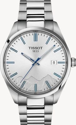 Tissot Montre Pr 100 quartz édition spéciale Jungfraubahn (40mm) cadran argenté / bracelet acier inoxydable T1504101103100