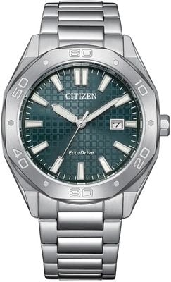 Citizen Eco-Drive Sport (41mm) Textured Green Dial / Stainless Steel Bracelet BM7630-80X