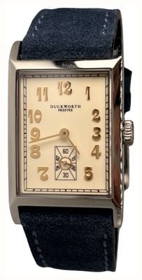 Duckworth Prestex Часы Centenary (24mm) кремовый циферблат / синий замшевый ремешок D803-06-D