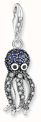 Thomas Sabo Octopus Charm - 925 Sterling Silver, Blue & White Stones 1890-644-1