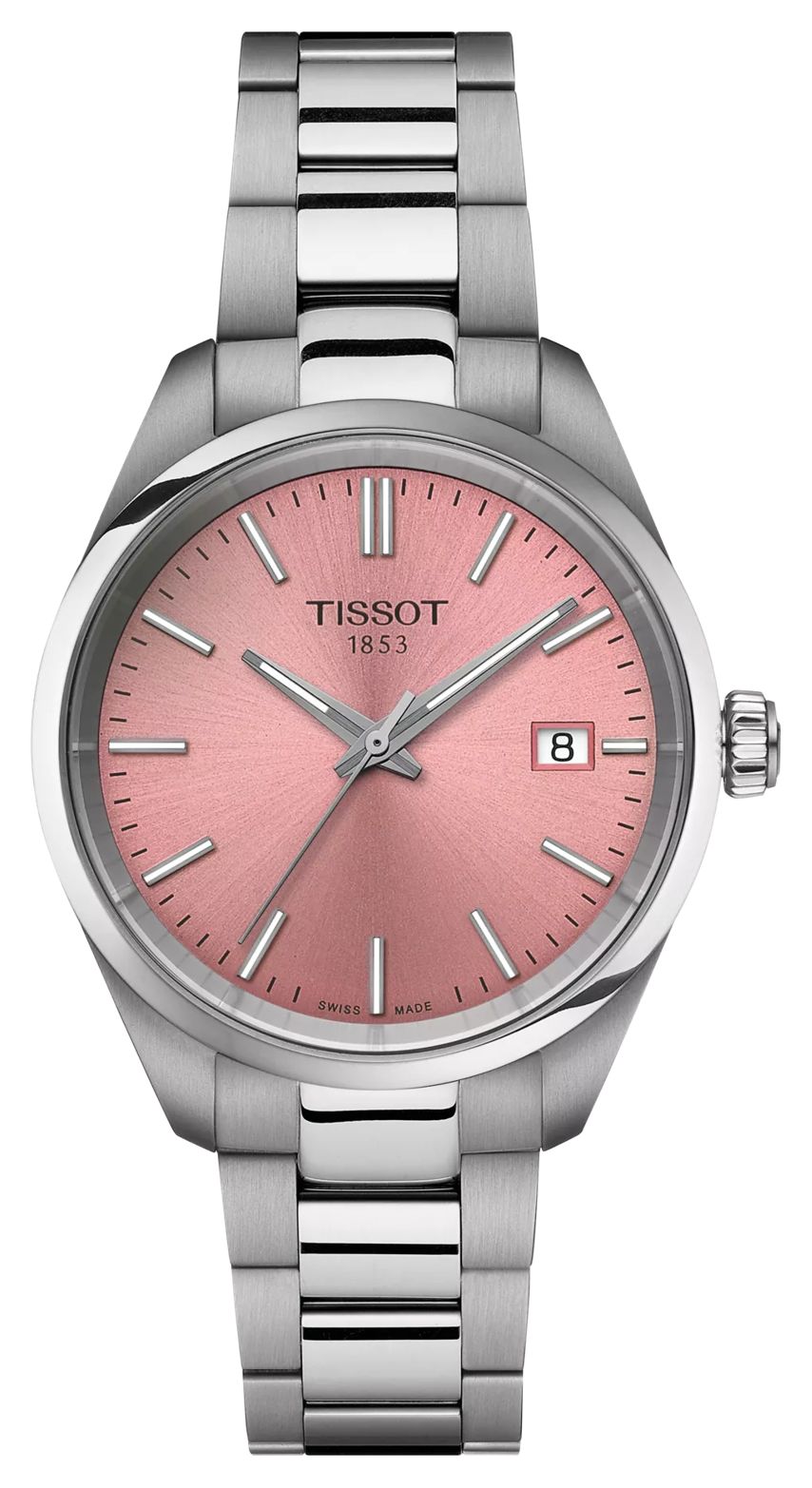 Tissot Pr 100 (34 mm) cadran rose / bracelet en acier montre