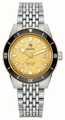 RADO Captain Cook Automatic (39mm) Golden Dial / Stainless Steel Bracelet & Black Rubber Strap R32223258