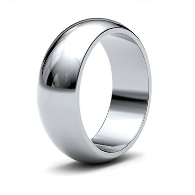 James Moore Wedding Rings | 9ct White Gold | 7mm | Heavy | D-Shape | AG_7GHD-9W