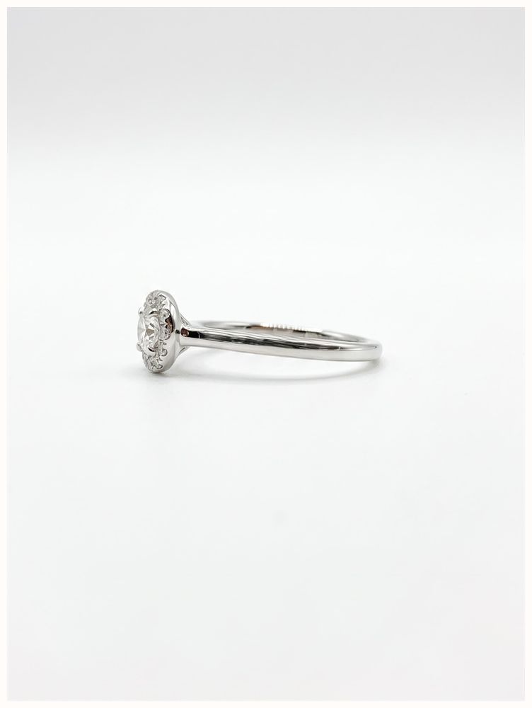 0.30ct Round Brilliant Natural Diamond Platinum Halo Ring ENG4241 - 別ビュー 2