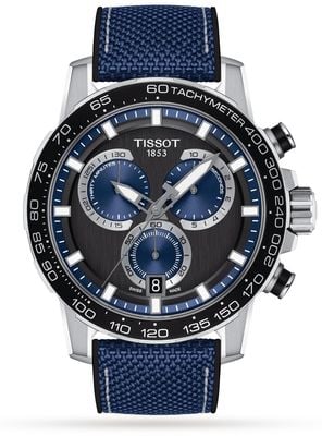 Tissot Crono superdeportivo hombre | esfera azul | correa de cuero azul T1256171705103