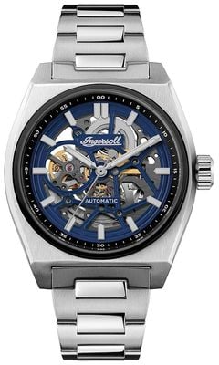 Ingersoll THE VERT Skeleton Automatic (43mm) Blue Dial / Stainless Steel Bracelet I14305