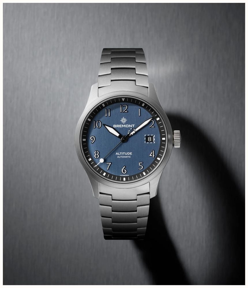Bremont Altitude Date Automatic (39mm) Brushed Blue Galvanic Metal Dial / Stainless Steel Bracelet ALT39-DT-SS-BL-B - alternate view 6
