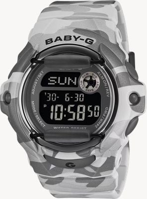 Casio G-SHOCK BABY-G Camo Series (42.6mm) Digital Display / Grey Camo Resin Strap BG-169CMB-8ER