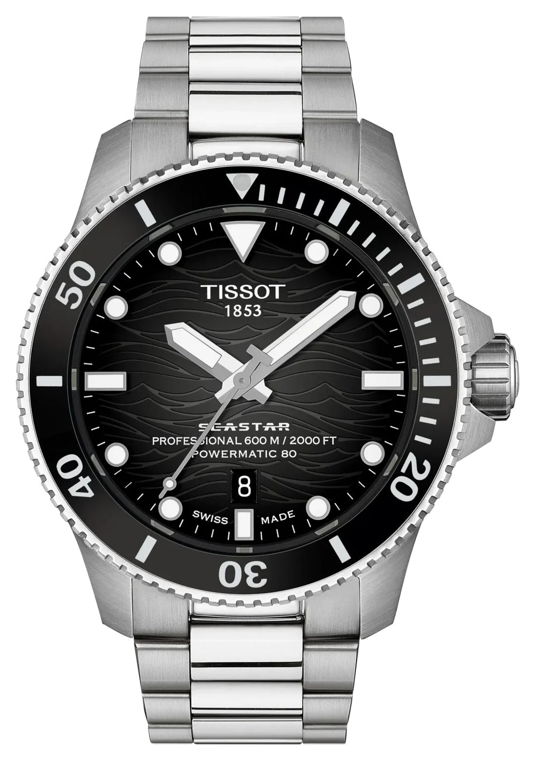 Tissot Seastar 2000 Powermatic 80 (44 mm) cadran noir montre