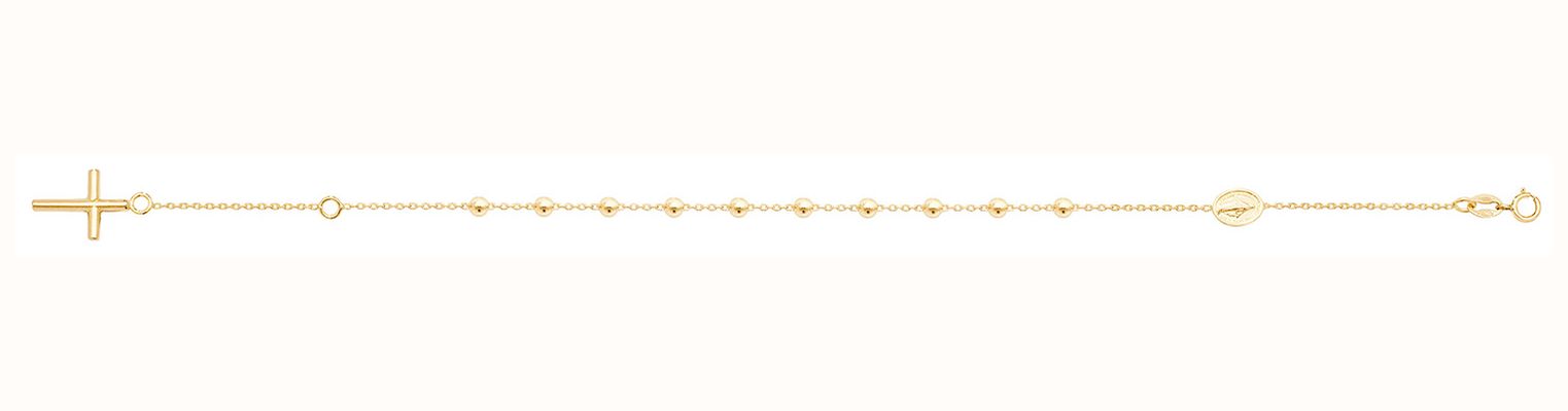 James Moore TH Women's 9ct Yellow Gold 7.5 Inches Rosary Bracelet BR614