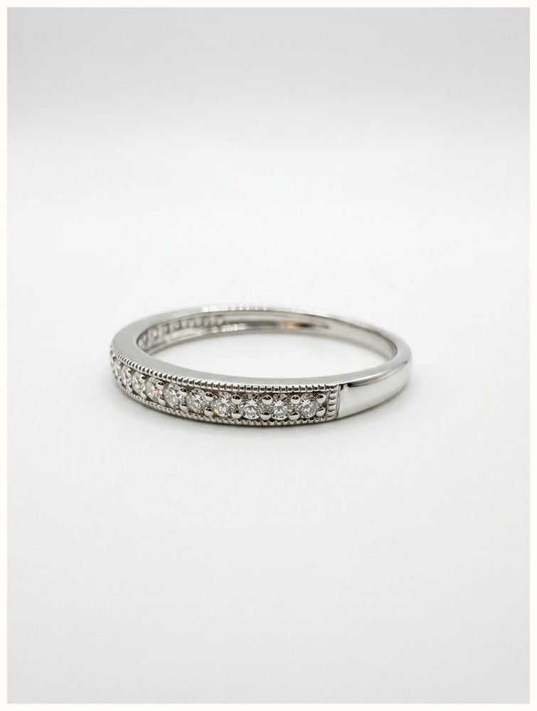 0.25ct Round Brilliant Natural Diamond 9ct White Gold Half Eternity Ring J57077 - alternate view 2
