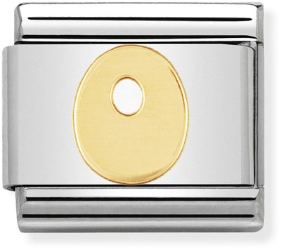 Nomination Classic Letter O 18ct Gold & Steel Charm 030101/15
