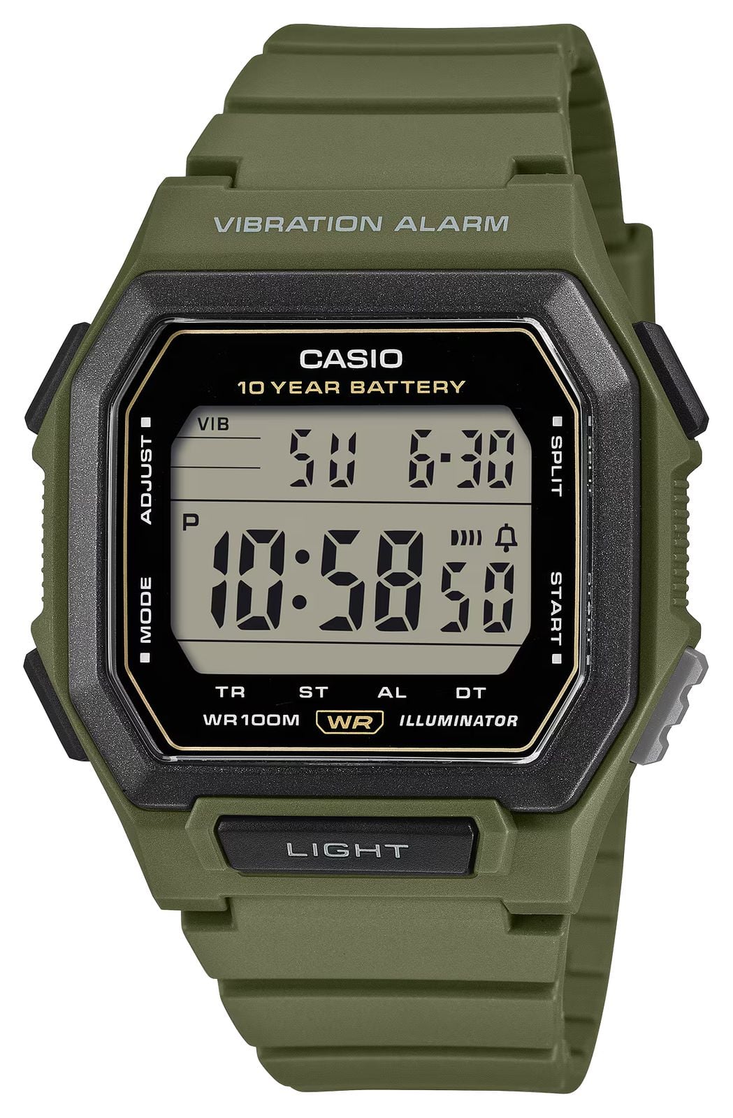 Casio SÃ©rie W-738 illuminateur alarme vibration (42,8mm) montre