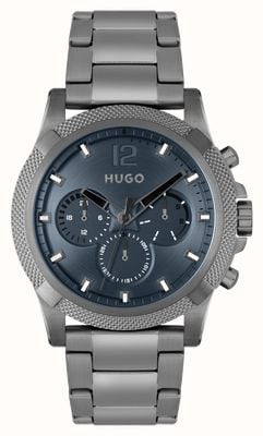 HUGO Men's #IMPRESS | Blue Grey Dial | Stainless Steel Bracelet 1530298
