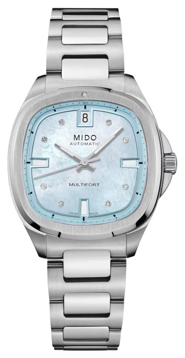 MIDO Multifort TV 35 Automatique (35mm) cadran bleu clair montre