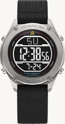 RZE UTD-8000 Multi-Function (42mm) Negative Display / Black Elastic Nylon Strap UTD-8000-BK