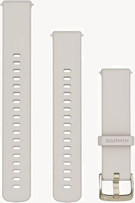 Garmin Bandas de liberación rápida solo correa (18 mm) herrajes dorados suaves de silicona color marfil 010-13256-04