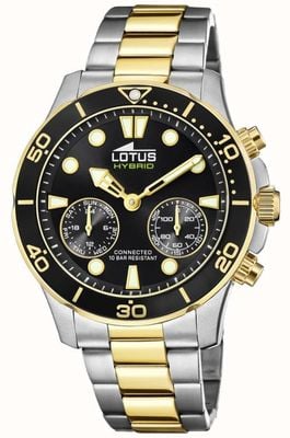 Lotus Смарт-часы с гибридным подключением | черный циферблат | двухцветный браслет из нержавеющей стали L18801/2