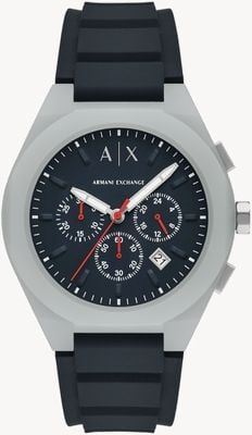 Armani Exchange Quartz Chronograph (44mm) Navy Blue Dial / Navy Blue Silicone Strap AX4172