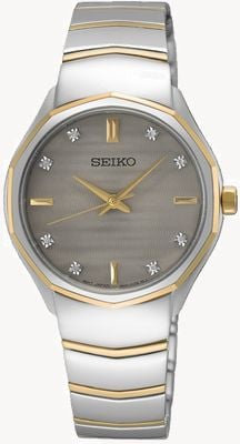 Seiko Caprice 钻石款（30 毫米）灰色表盘/双色不锈钢表链 SUR616P1