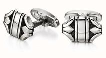 Fred Bennett Stainless Steel Ornate Patterned Textured Cuff Links V527