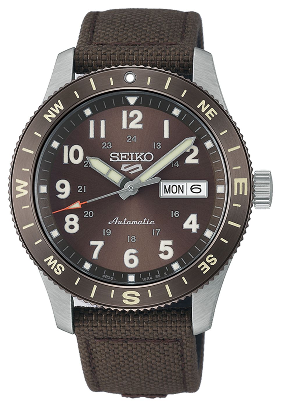 Seiko 5 Sports Field en coyote marron (41 mm), cadran montre