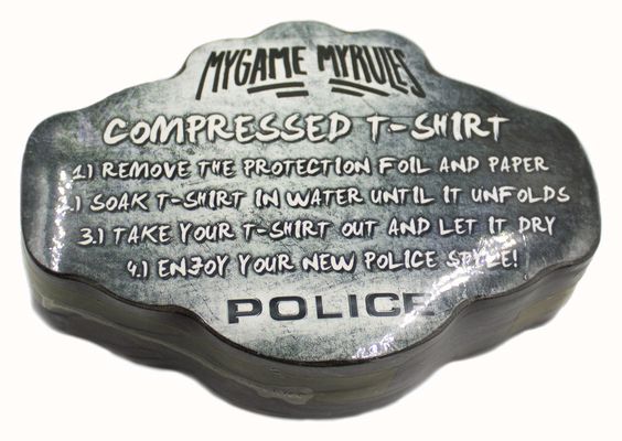 Police Gecomprimeerd T-shirt met 'mijn spel, mijn regels' POLICE-TSHIRT