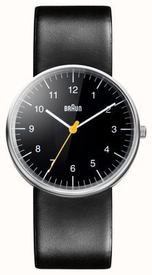 Braun Męski czarny zegarek kwarcowy z czarnym paskiem BN0021BKBKG