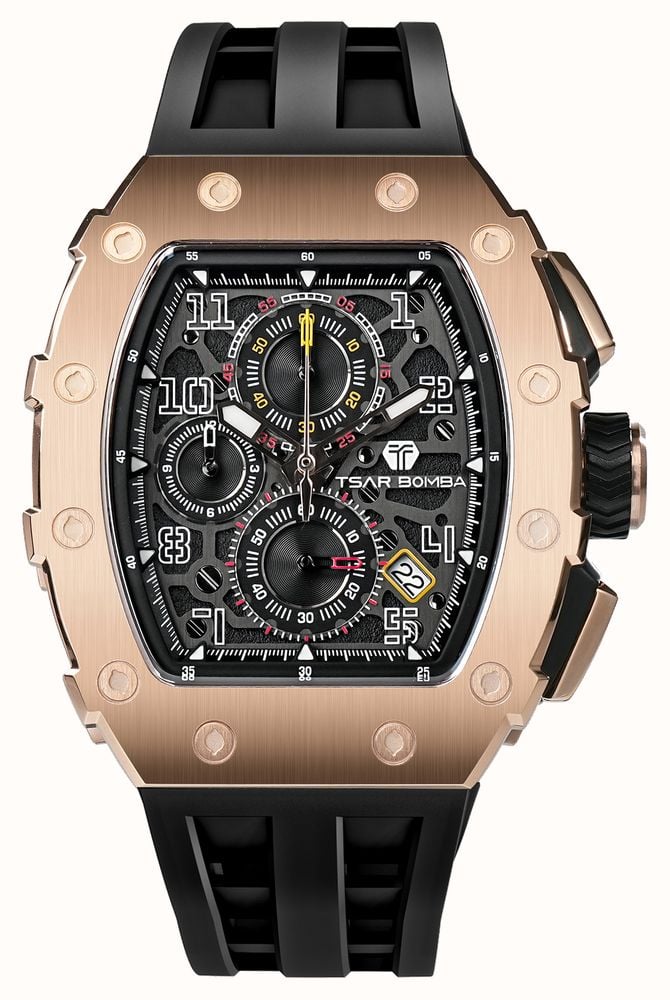 TSAR BOMBA Elemental Series Quartz Calendar (43.5mm) Black Dial