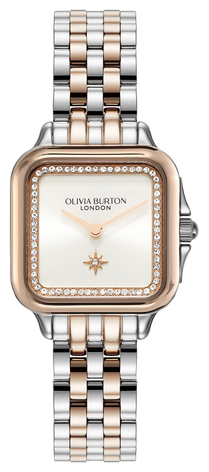 Olivia Burton Grosvenor (28mm) witte vierkante wijzerplaat horloge-image-145372