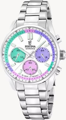 Festina Boyfriend Quartz Chronograph (37.5mm) Multi-Coloured Dial / Stainless Steel Bracelet F20753/5