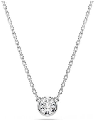 Swarovski Imber Pendant Necklace Round Cut White Crystal Rhodium Plated 5696039