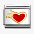 Nomination Classic Heart 18ct Gold & Steel Charm 030207/54