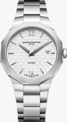 Baume & Mercier Riviera quartz (39 mm) cadran blanc opalin / bracelet acier inoxydable 10845